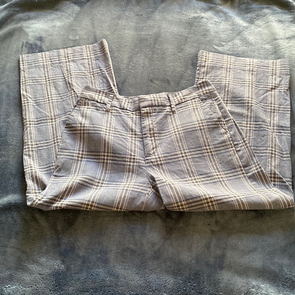 Banana Republic Plaid Linen Pants - Picture 2 of 4